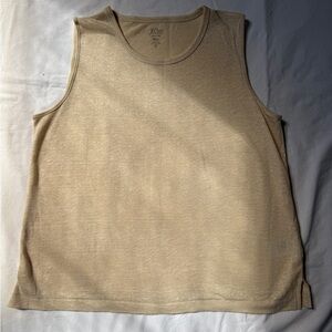 J. Crew Tan Linen Muscle Tee